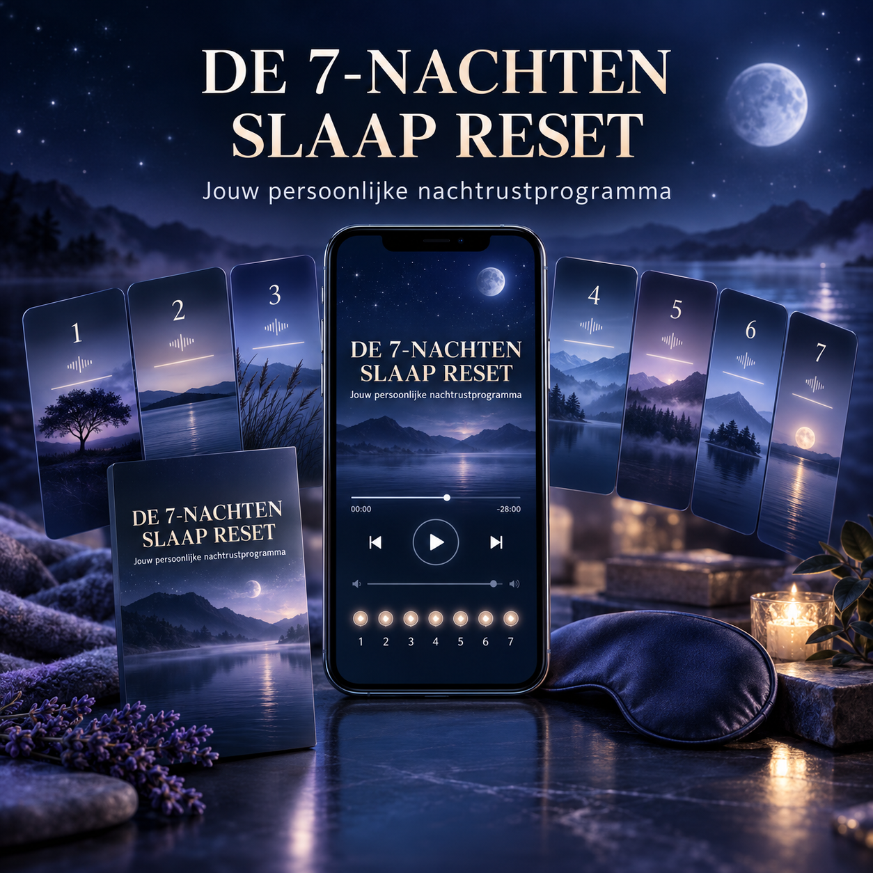 De 7-Nachten Slaap Reset op telefoon met zeven nachtroutes